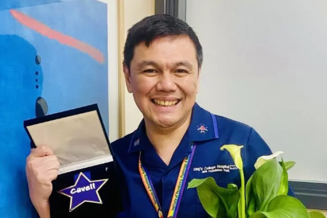 Dani Nebres with Cavell Star Award and flowers