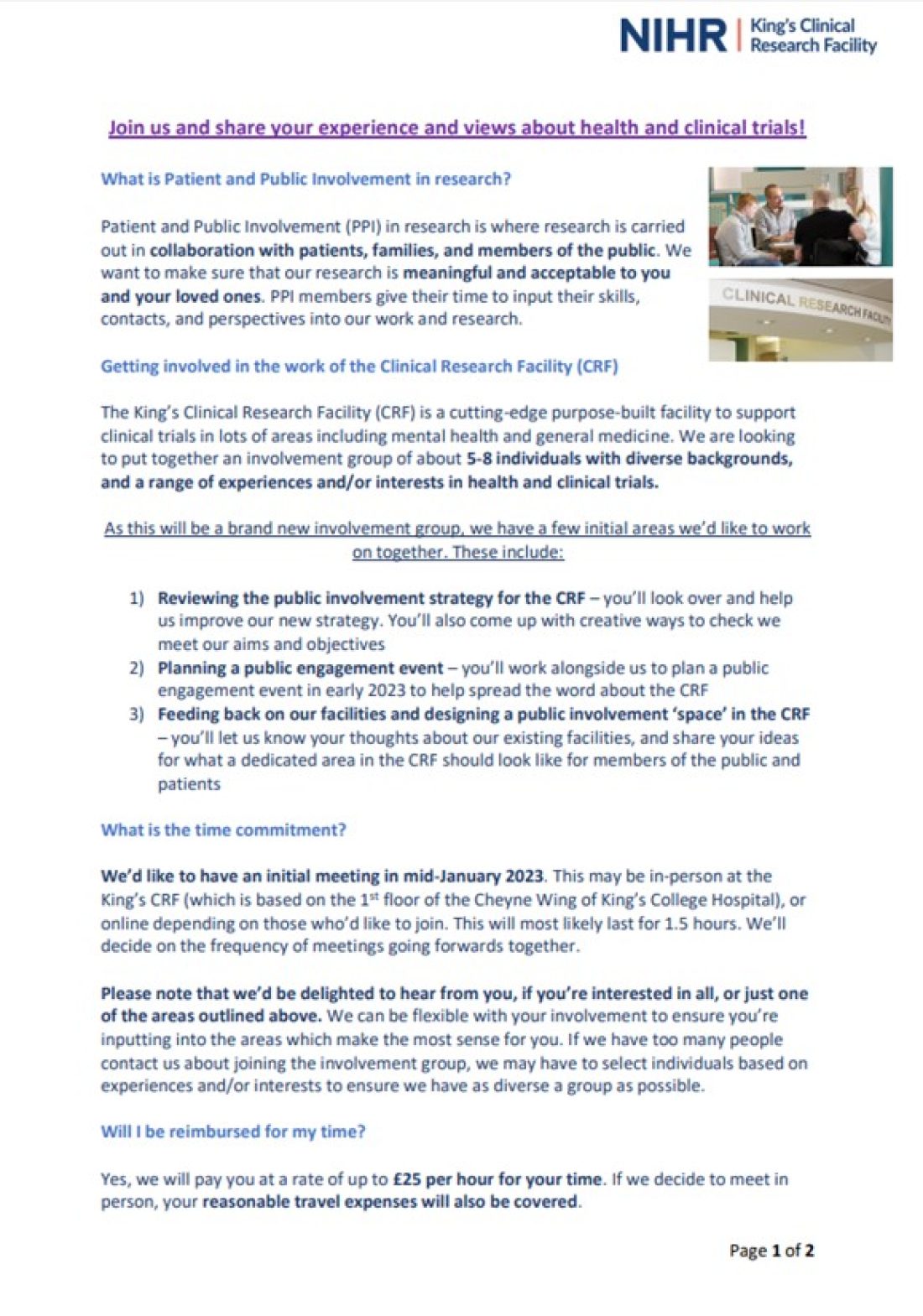 People in Research Advert - page 1