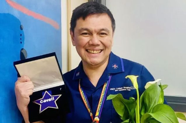 Dani Nebres with Cavell Star Award and flowers